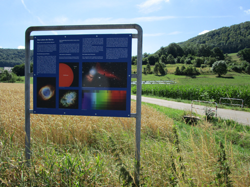 Großtafel über das Leben der Sterne